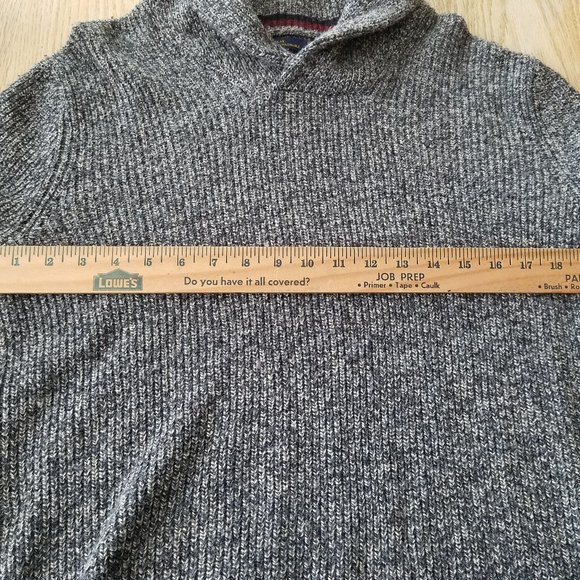 Mens American Eagle Athletic Fit Shawl Neck Sweater Gray Heather Wool Blend M - Picture 5 of 8